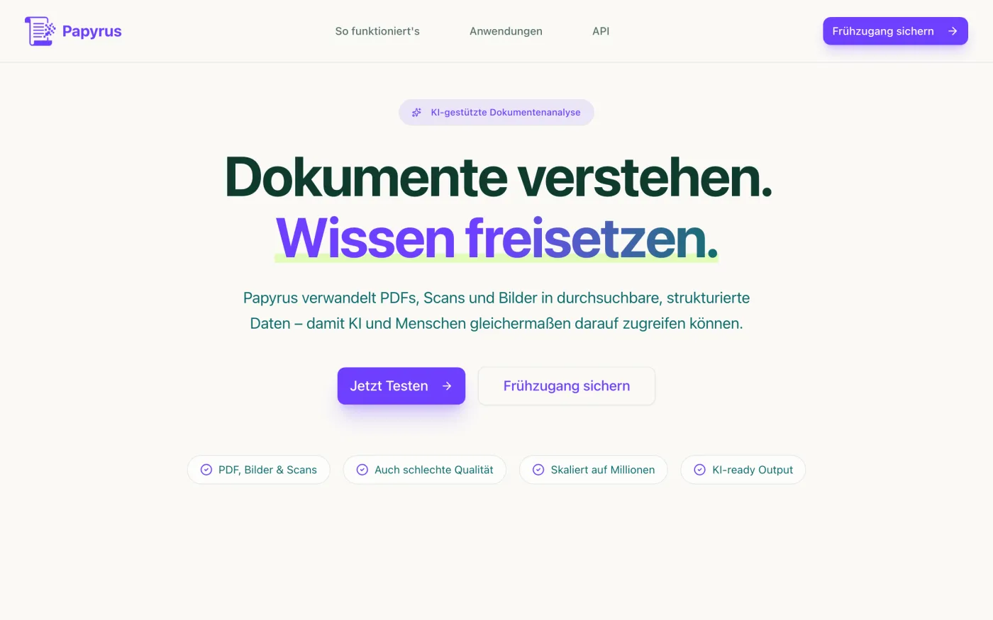 Screenshot von Papyrus